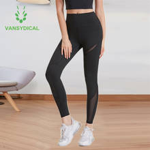 Vansydical 2021 Women Yoga Pants High-waist Mesh Gym Running Tights Stretchy Fitness Training Workout Jogging Sports Leggings 2024 - buy cheap