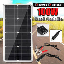 100W Solar Panel 30A Controller 12V Dual USB Port Outdoor Portable Battery Charger For Mobile Phone Car Yacht RV Lights Charging 2024 - buy cheap