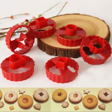 6 pçs cortador de bolo de biscoito decoração cortadores de fondant ferramenta cortadores de biscoito linzer diy multifuncional redondo fudge pastelaria molde de cozimento