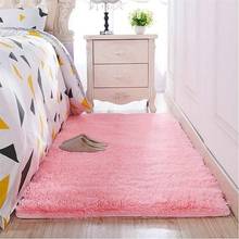 58  washed silk hair non-slip carpet living room coffee table blanket Bedroom bedside mat yoga rugs solid color plush 2024 - buy cheap