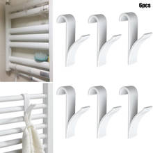 6pcs High Quality Hanger For Heated Towel Radiator Rail Bath Hook Holder Percha bathroom accessories crochet для ванной вешалка 2024 - buy cheap