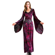 Medieval Gothic Witch Hooded Dress Adult Halloween Costumes Scary Vampire Witch Caotume for women Masquerade Long Dress 2024 - buy cheap