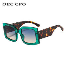 Vintage Steampunk Sunglasses Women Big Frame Fashion Square Sunglasses Men Brand Retro Eyewear Green Leopard Punk Glasses UV400 2024 - buy cheap