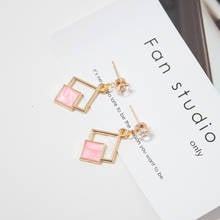 Hot New Fashion Hollow Geometric Quadrilateral Dangling Long Statement Drop Earrings For Women Crystal Jewelry Wholesale 2022 - buy cheap