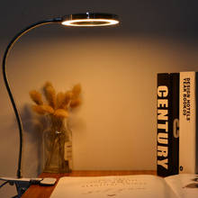 Lámpara Flexible para libros, luz Led de mesa con Clip para cama, lectura, escritorio, con lupa 8X, USB 2024 - compra barato