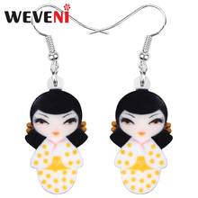 WEVENI-pendientes acrílicos de Anime japonés para mujer, niña, Kimono, muñeca, colgante, joyería para mujeres, niñas, adolescentes, niños, Charms, gran oferta, regalo a granel 2024 - compra barato