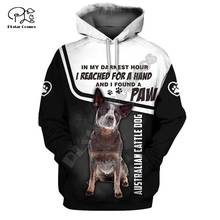 Sudadera con capucha de manga larga para hombre y mujer, suéter con estampado 3d de perro de caitle australiano, ropa de calle para primavera 2024 - compra barato