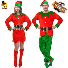 Рождественский костюм для взрослых и пар, костюм для ролевых игр, мужской и женский костюм для косплея, рождественские костюмы зеленого эльфа 2024 - купить недорого