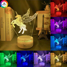 3W Remote Or Touch Control 3D Led Night Light Unicorn Shaped Table Desk Lamp Xmas Home Decoration Lovely Gifts For Kids Child 2024 - buy cheap