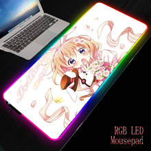 XGZ-alfombrilla de ratón grande RGB para chica de Anime, alfombrilla de goma antideslizante para escritorio de ordenador, con retroiluminación LED, envío directo 2024 - compra barato