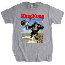 Мужская Роскошная хлопковая Футболка KING KONG 80-х годов, винтажная Мужская футболка с фильмом, черная футболка унисекс, женские топы, футболки 2024 - купить недорого