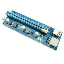 100 шт. PCI Express Riser Card PCI-E удлинитель 1x к 16x адаптер USB 3,0 кабель SATA к 6Pin IDE Molex разъем питания для BTC Miner 2024 - купить недорого