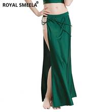 Falda de danza del vientre para mujer, ropa de práctica de danza del vientre, falda larga, Verde 2024 - compra barato