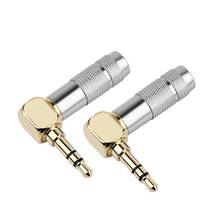 Black Silver Jack 3.5 mm 90 Degree 1/8" 3 Poles Earphone Plug Audio Adapter Right Angle Gold Plated Solder Wire Connectors 2024 - buy cheap