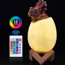 Luz Nocturna 3D de dinosaurio recargable para habitación de niños, lámpara LED con cambio de Color táctil, Control remoto, romántica, para dormir 2024 - compra barato