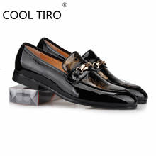 COOL TIRO Flowers print mens loafers shoes Metal buckle Patent leather Slip On Casual Men Moccasin Wedding dress slipper 2020 2024 - buy cheap