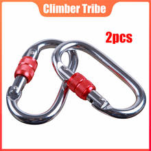 2Pcs Carabiners Climbing Alloy Steel 25KN Mountaineering Safe Lock Quickdraw Outdoor Sports Backpack Buckle Hammock Snap Hook 40 2024 - buy cheap