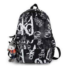 Graffiti juventude mochila 2021 tendência design à prova dnylon água náilon portátil campus escola saco macio unisex grande capacidade mochilas de viagem 2024 - compre barato