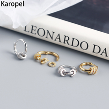 Karopel Silver 925 Jewelry Earring Dainty Small Zircon Inlaid Round Circle Hoop Earrings for Women Gold Earrings Jewelry 2024 - buy cheap