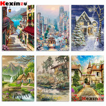 Kexinzz 5D pintura de diamantes Diy paisaje cuadrado completo bordado de diamantes completo juego diamante mosaico diseño completo regalo y040 2024 - compra barato