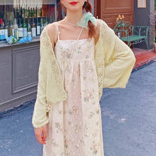 Vestido Midi informal de verano con estampado Floral para mujer, traje Sexy con tirantes, estampado Kawaii, estilo coreano, para fiesta y vacaciones, 2021 2024 - compra barato