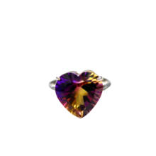 Uloveido Simple Heart-shaped Gemstone Natural Amethyst Lady Ring, 925 Sterling Silver Birthstone Ring Wedding Gift 20% FJ320 2024 - buy cheap