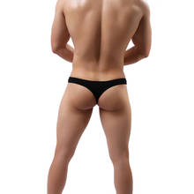 Sexy homens baixo aumento sólido tangas g string bulge t-back gay bolsa respirável homem roupa interior lingerie masculina 2024 - compre barato