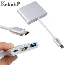 kebidu USB 3.1 Type C Hub To 4K HDMI-compatible USB3.0 Adapter 3in1 Hub For Macbook USB 3.1 Type C HDMI-compatible Adapter HUB 2024 - buy cheap