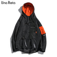Мужская куртка в стиле хип-хоп Una Reta, повседневная куртка с капюшоном в японском стиле, свободного размера плюс 2024 - купить недорого