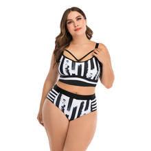 Conjunto de biquíni plus size 2020, roupa de banho feminina, grande, push up, maiô, roupa de praia, preto 2024 - compre barato