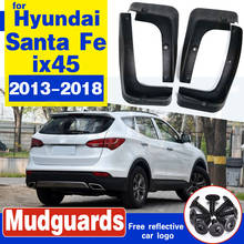Мягкие пластиковые Брызговики для Hyundai Santa Fe ix45 2013-2018 Автомобильные Брызговики 2024 - купить недорого