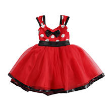 Vestido tutu infantil fofo com ponto vermelho, para meninas, 1-4 anos, verão, roupa para aniversário, fantasia, meninas 2024 - compre barato