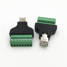 Conector macho ethernet rj45, 5 peças 8 pinos parafuso av conector do bloco de terminais cctv adaptador 2024 - compre barato