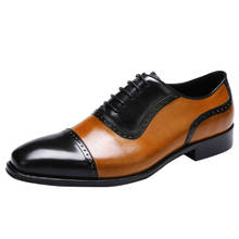 Осенние мужские официальные туфли; Кожаные Туфли-оксфорды для мужчин; мужские свадебные броги; офисные туфли на шнуровке; zapatos de hombre 2024 - купить недорого