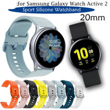 Ремешок для оригинальных часов samsung Galaxy Watch Active 2 44 мм 40 мм спортивные силиконовые умные браслеты для Galaxy Watch 42 мм ремешок 2024 - купить недорого