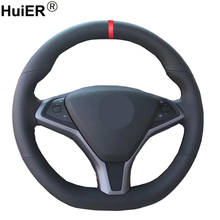 Funda para Volante de coche, cosida a mano, para Tesla modelo S, modelo X, trenzada, accesorios para coche 2024 - compra barato