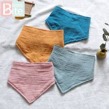 Let's Make Baby Bib Cotton Accessories Newborn Wholesale 1pc Solid Color Snap Button Soft Triangle Towel Baby Feeding Drool Bibs 2024 - buy cheap