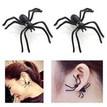 Halloween Decoration 3D Creepy Black Spider Ear Stud Earrings for  woman Haloween Costumes Party DIY Decoration 2024 - buy cheap