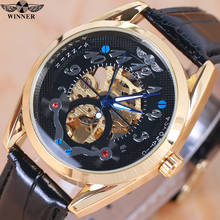 Winner 2021 Male Wrist Watch Luxury Skeleton Mens Watches Top Brand Luxury Automatic Watch Small Dial Golden Case Fashion Casual 2024 - buy cheap