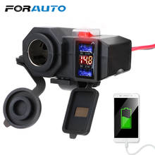 Motorcycle Handlebar Charger for Phone Dual USB Socket 5V 2.1A Adapter Power Supply Cigarette Lighter Socket Digital Display 2024 - buy cheap