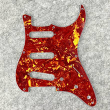 Nova tartaruga vermelha pickguard 8 buraco sss guitarra elétrica scratch plate 4ply para eua do vintage st guitarra peças 2024 - compre barato