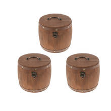 3Pcs 18x16cm Vintage Wooden Sealed Storage Cans Food Storage Canister Tea Coffee Spice Bean Flour Herbal Container Caddy 2024 - buy cheap