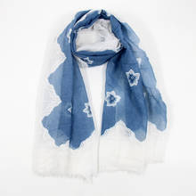 2021 Модный хлопковый шарф с цветочным принтом, шали, хиджабы, 10 цветов, 10 шт./лот 2024 - купить недорого