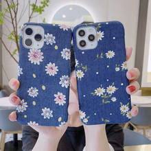 Retro denim flor grama telefone caso para huawei p inteligente z y5 y6 y7 y9 pro 2019 y6p y7p 2020 nova 5 5i 6 7 se 7i daisy capa traseira 2024 - compre barato