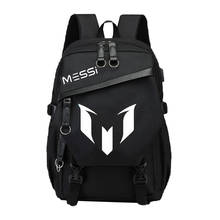 Messi Backpack School Bags for Boys Teenage Luminous Nylon USB Charge Large Capacity Black Student Bagpack High SchoolBag 2024 - buy cheap