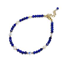 Lii ji lapis lazuli vermelho jasper sodalite sunstone pérola 3mm contas com cristal austríaco 14k ouro enchido frisado pulseira 17 + 3cm 2024 - compre barato