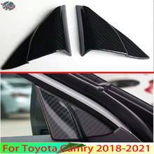 For Toyota Camry 2018-2021 Car Decoration Carbon Fiber Style Interior Front Door Triangle Cover Trim  A Pillar Trim Audio Frame 2024 - buy cheap