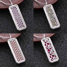 Rectangle Magnetic Pendant Stainless Steel Aromatherapy Essential Oil Diffuser Perfume Locket Pentagram Style Necklace Jewelry 2024 - buy cheap