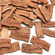 Apliques de botões de madeira artesanais 50 peças, mistura 30mm artesanato diy enfeite de costura 2024 - compre barato