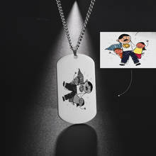 Lemegeton-collar personalizado con dibujo para niños, colgante con texto y nombre grabado, obra de arte, joyería 2024 - compra barato